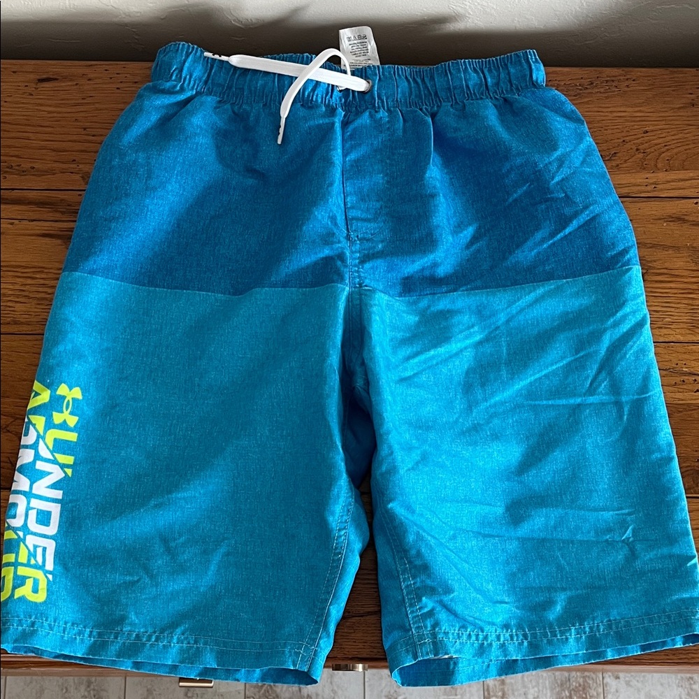 Under Armour Teal and Blue Swim Shorts Never Worn
